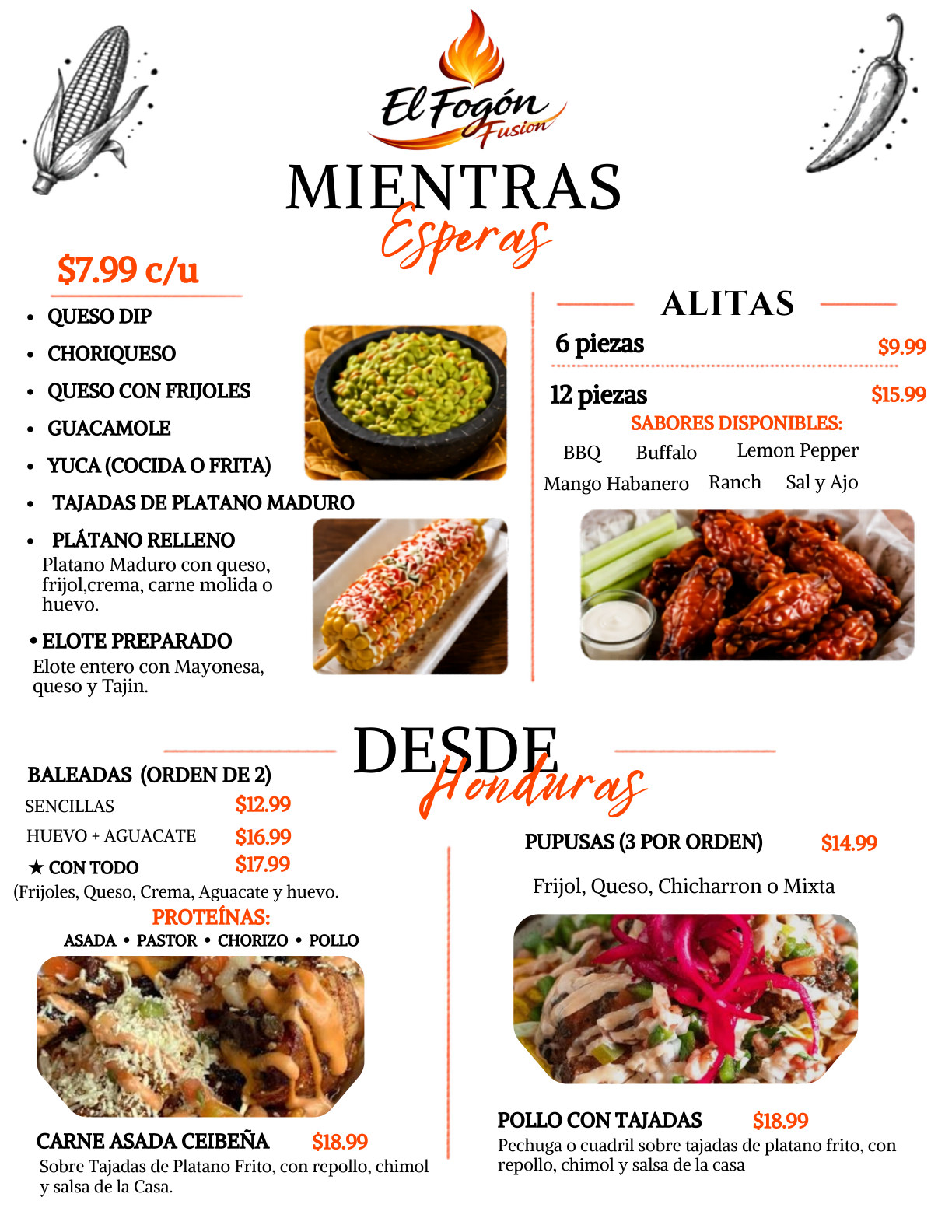 Menú El Fogon Fusion — página 2