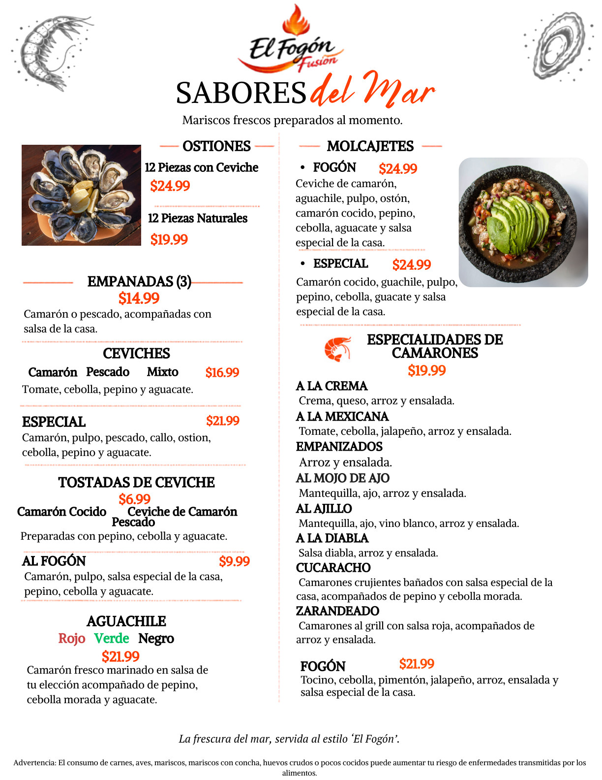 Menú El Fogon Fusion — página 5